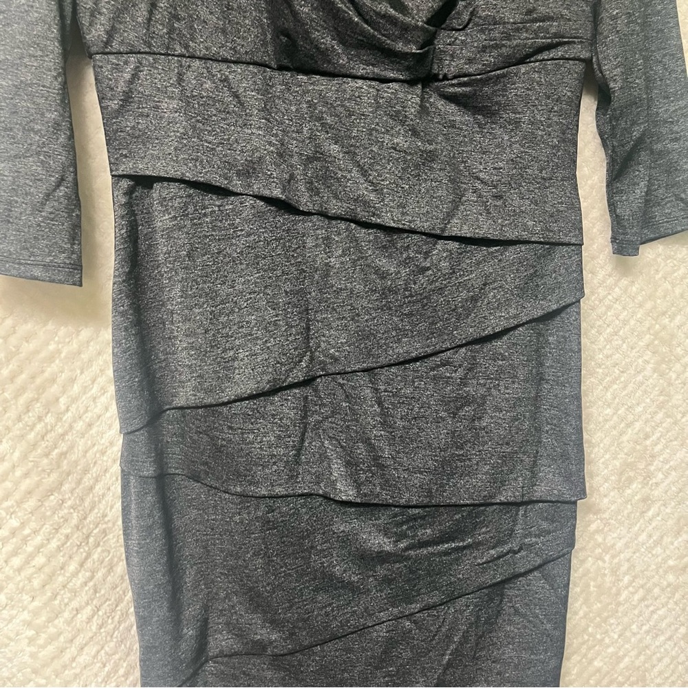 White House Black Market Sheath Dress Half Sleeve Elegant Gray Womens Sz 12 - Picture 3 of 10